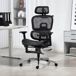 Office Chair : Black Orthopedic High-Back Mesh Chair
