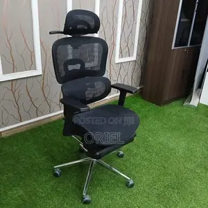 Office Chair : Black Orthopedic High-Back Mesh Chair