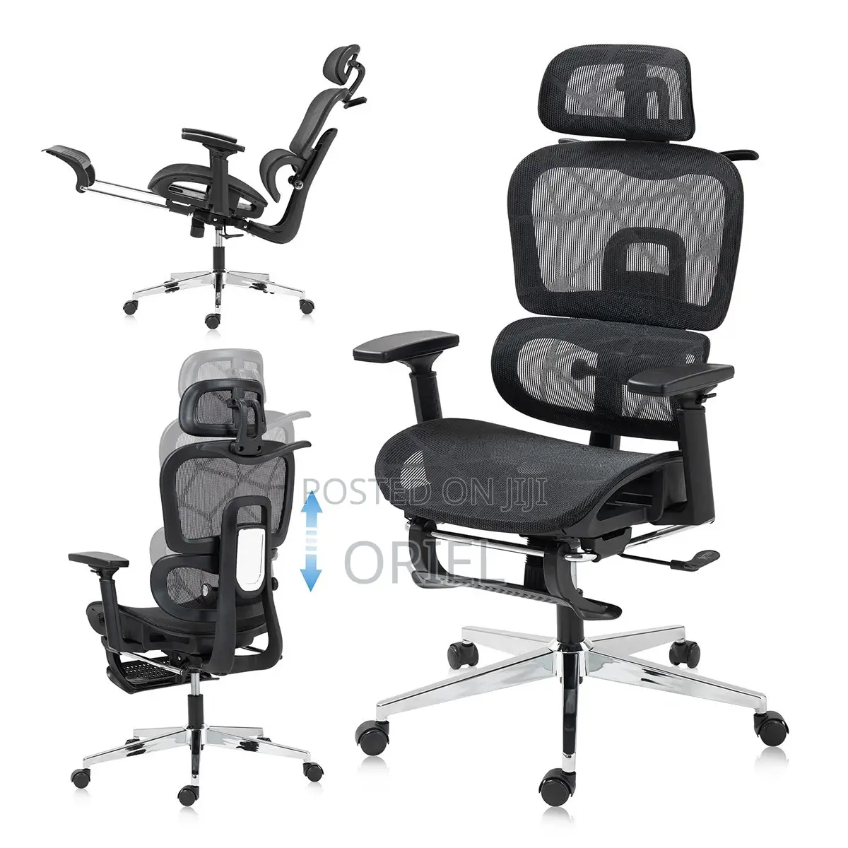 Office Chair : Black Orthopedic High-Back Mesh Chair