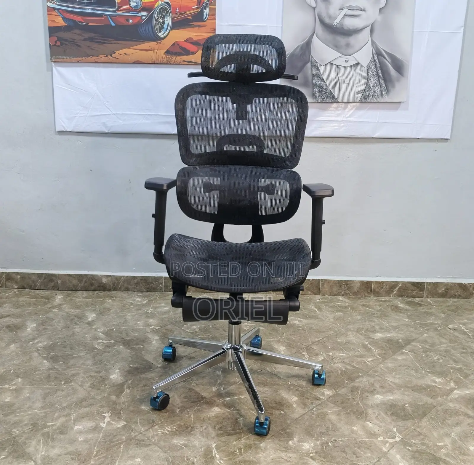 Office Chair : Black Orthopedic High-Back Mesh Chair