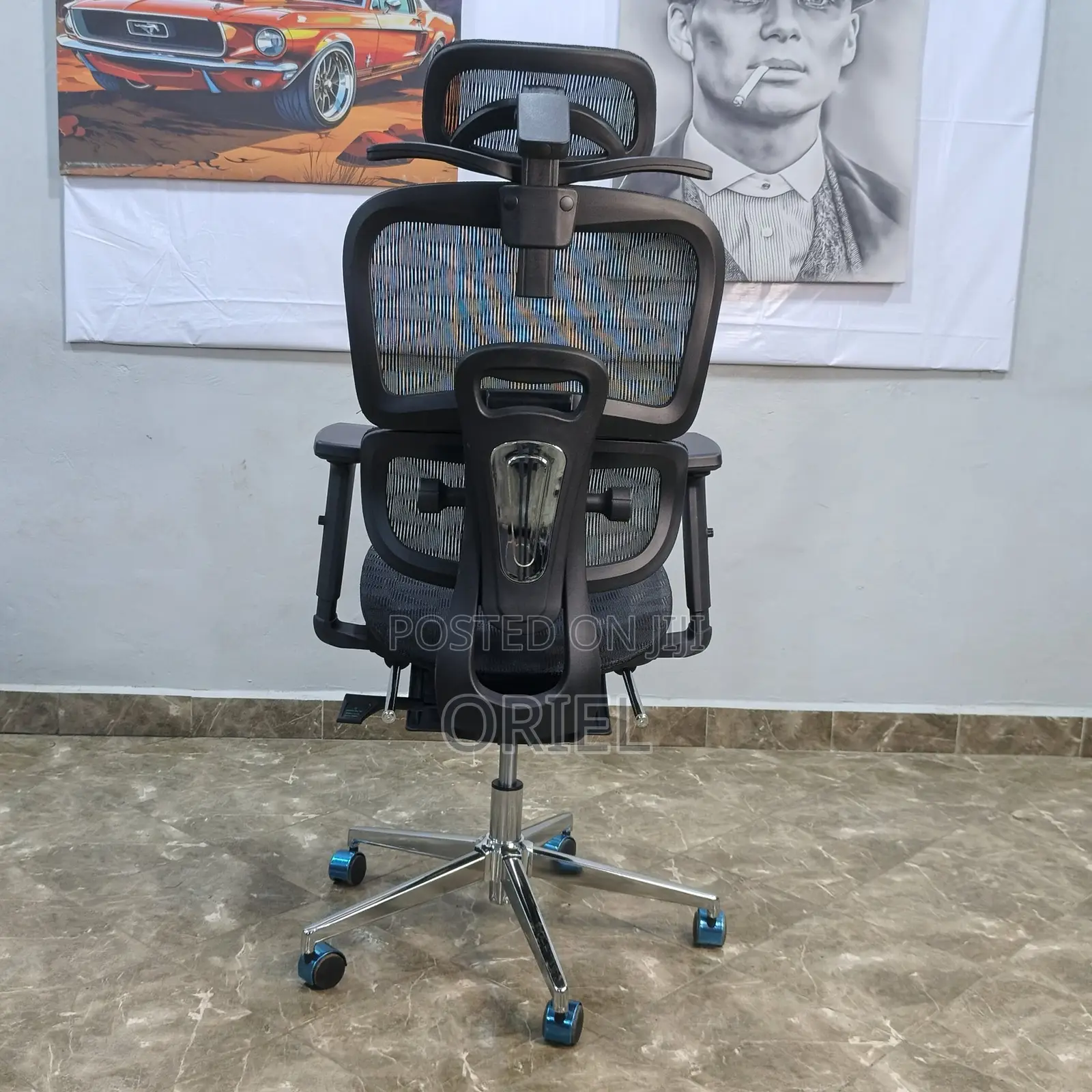 Office Chair : Black Orthopedic High-Back Mesh Chair