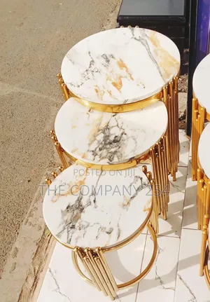 Pure Marble 3 in 1 Pieces Coffee Table for Home and Hotel Use