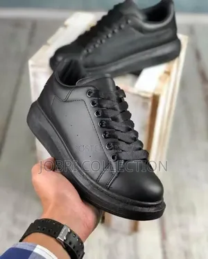 All Black Alexander Mc Queen Leather Sneakers