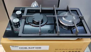 *Haier 2-Burner Built-in Cooker – Black Glass (Hob-S2f30bt) |