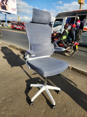 Office Chair White Gray - Strong Office Adjustable