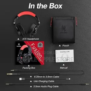 Oneodio A70 Professional Wireless Bluetooth Stereo Headphone Black-Red