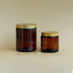 200g Amber Containers With Gold Leads. With Gaskets