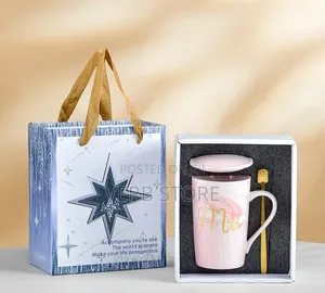 Luxurious Cup Set With Gift Box Contains Cup, Lid, With Spoon