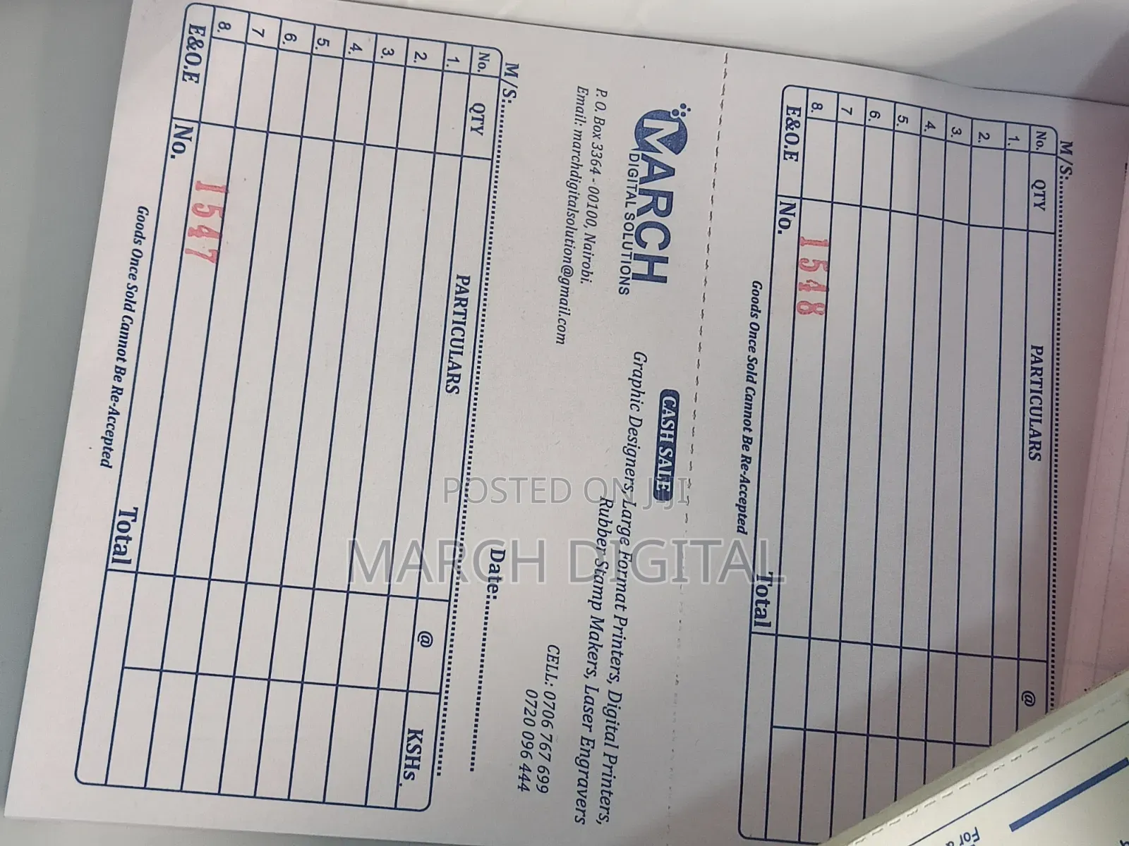 Customized Receipt Books