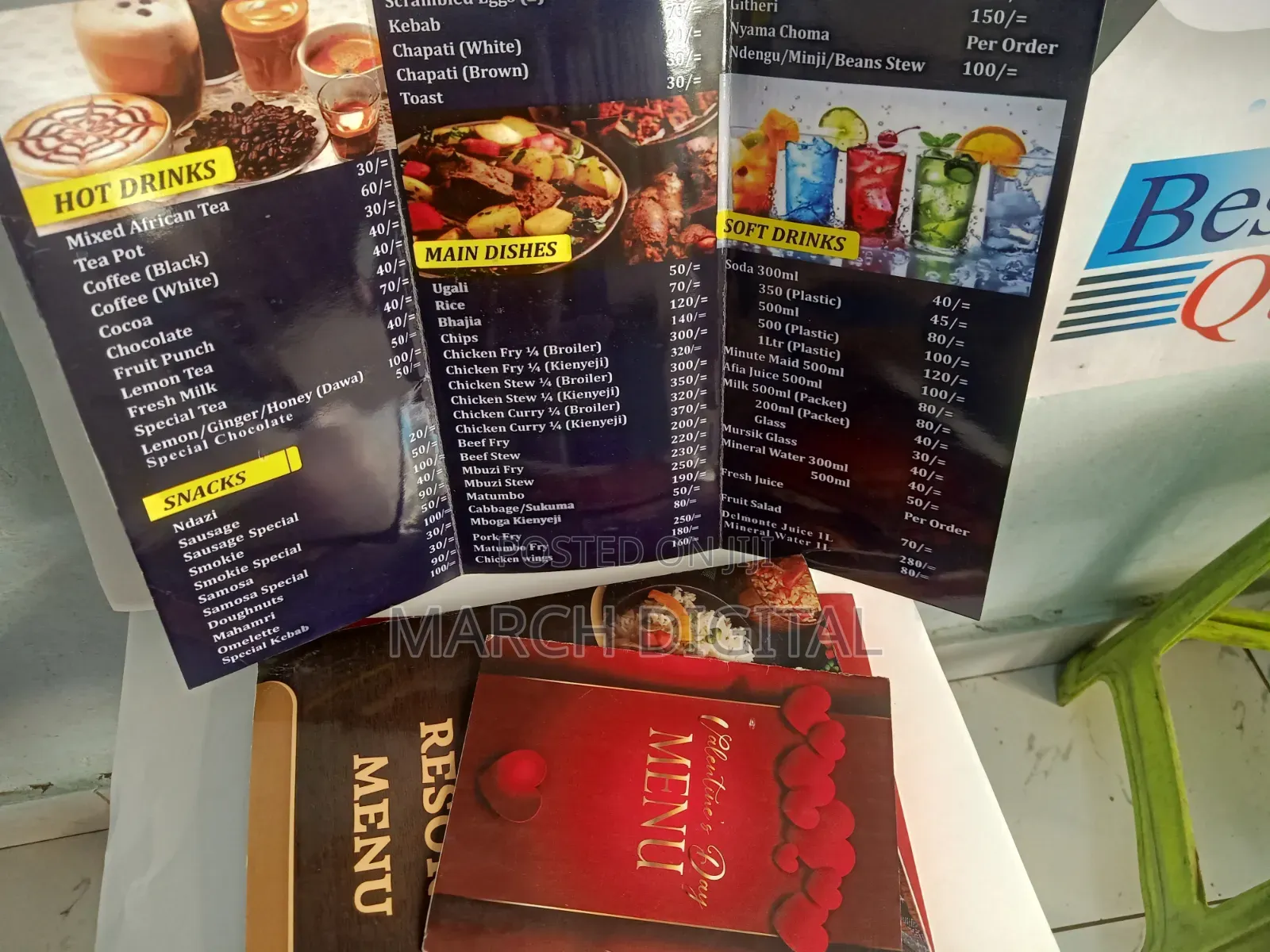 Hotel and Restaurants Menu