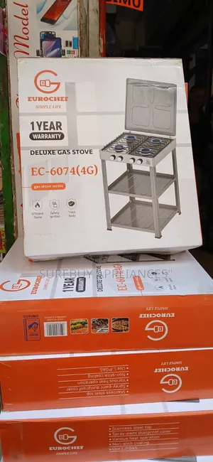 Eurochef Full Gas Standing Cooker With Storage Shelves