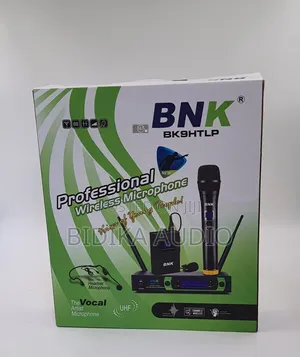 BNK Bk9htlp 3 in 1 Uhf Dual Channel Wireless Microphone System