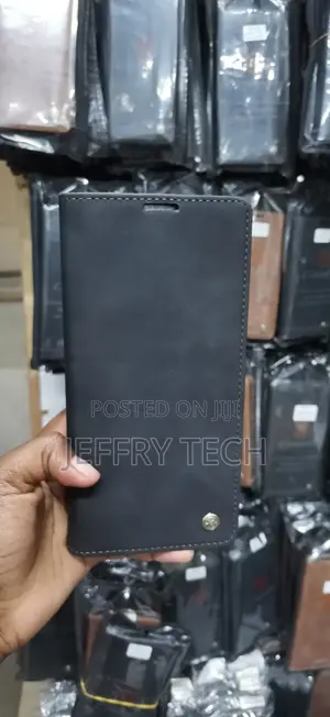 Black Suede Retro Flip Wallet Case With Card Slots- Caseme.