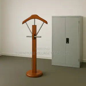 Mahogany Modern Office Coat Stand.