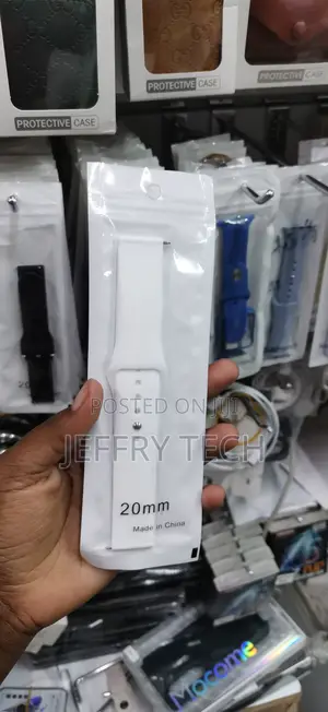 20mm White Silicone Sport Strap Compatible With Android Smartphones