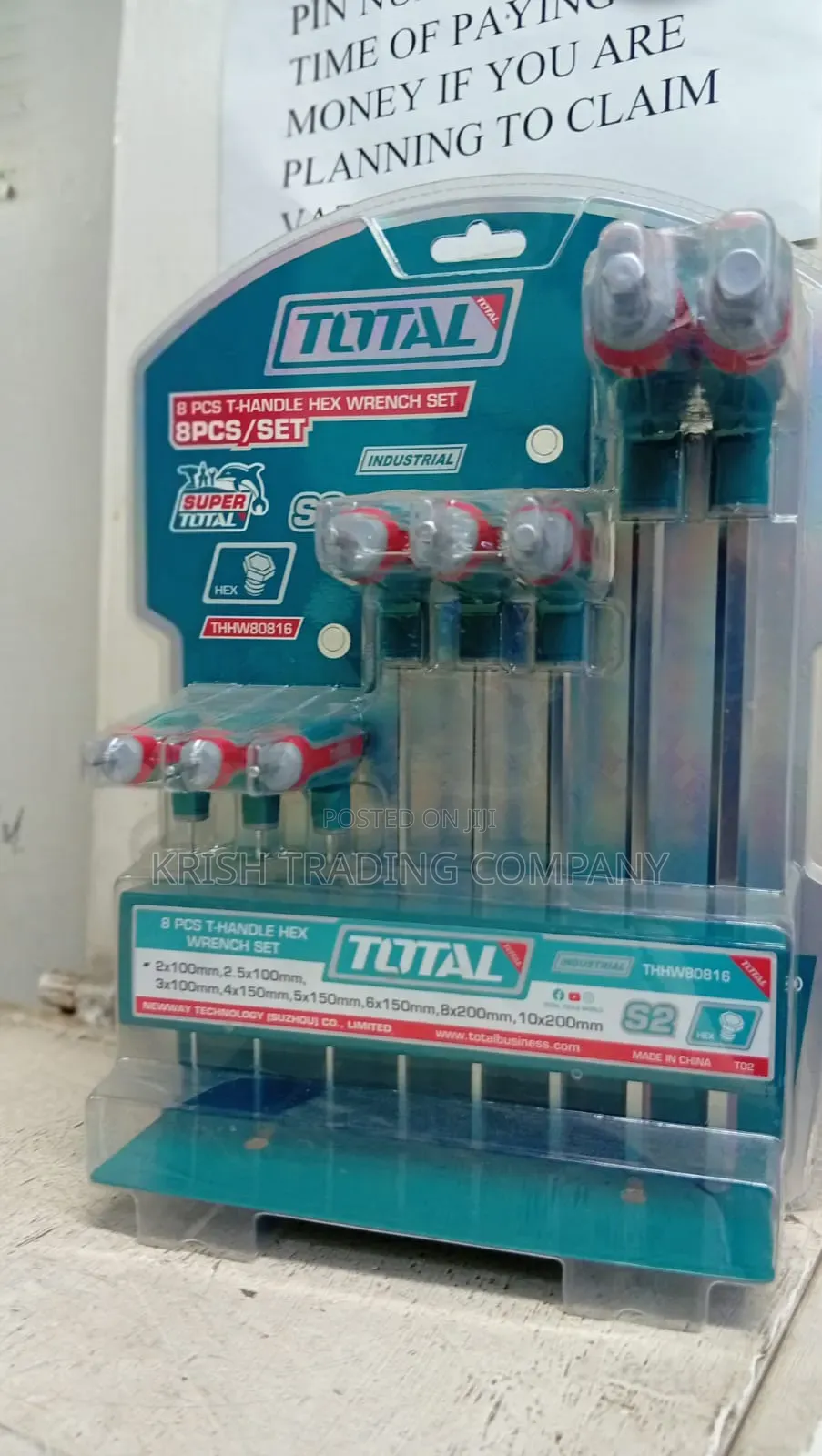Total 8pcs T-Handle Hex Wrench Set