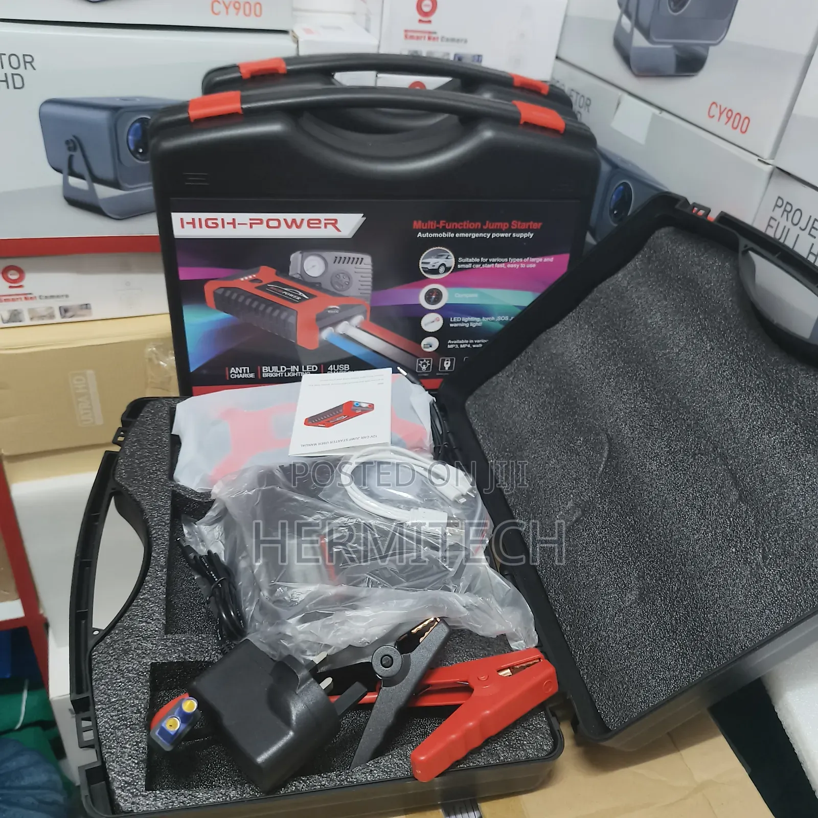 High Power 99800mah Jumper Starter Plus Compressor
