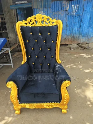 Wing Chair Gold and Black