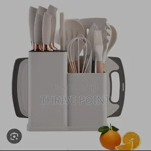 19pcs Silicone Cooking Kitchen Spoon Set With Knives and Chop Board
