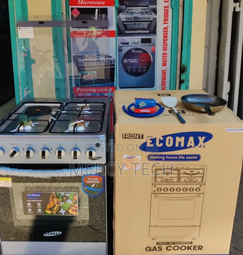 Ecomax 60x60cm 3+1 Standing Cooker (Free Accessories Bundle)