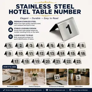 Stainless Steel Hotel Table Numbers 1–23