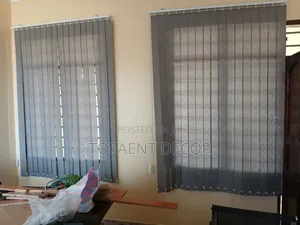 Grey Simple Line ,Cozy Vibes , Vertical Office Window Blinds