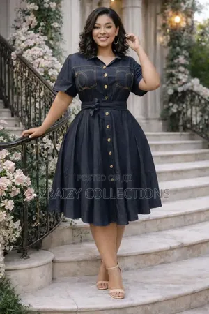 Elegant Skater Denim Dress