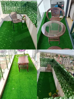 Synthetic Balcony Floor Green Carpets Installation