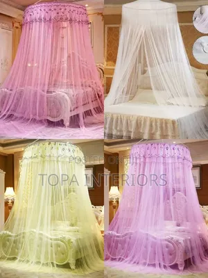 Canopy Top Circle Mosquito Nets Hanging From the Ceiling