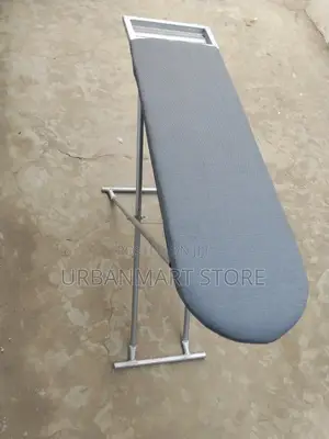 Durable Foldable Ironing Table With Grey Cover, With Iron Rest