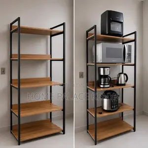 Storage Rack: Stylish 5-Tier Wooden Water Resistant Storage Shelf Unit