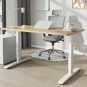 Office Desk; 1600mm White Ergonomic Electric Home Office Desks