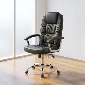 Office Chair : Ergonomic Black Pu Leather Office Chair