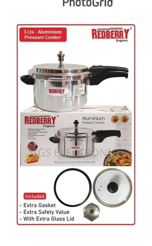 Redberry Premium Range Aluminium Pressure Cooker: With 5 LTR