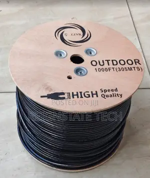 Strong Black Outdoor Cat 6 Cable 305m Roll