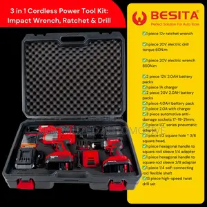 3 in 1 Brushless Cordless Drill Wrench Ratchet Wrench Power Tool Set