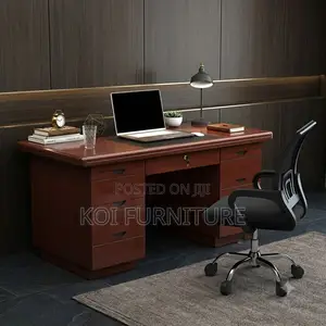 Office Desk; 1.2m Mahogany Executive Premium Wood Desk