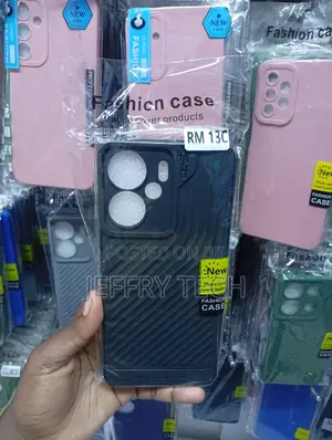Rm 13c Wavy-Textured Protective Matte Phone Case -Black