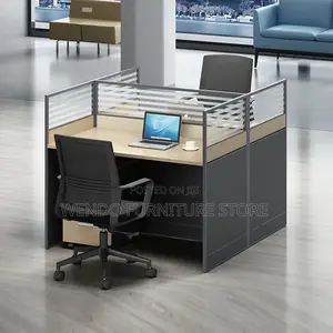Office Workstation; Two Users MDF Modular Square Station Desk