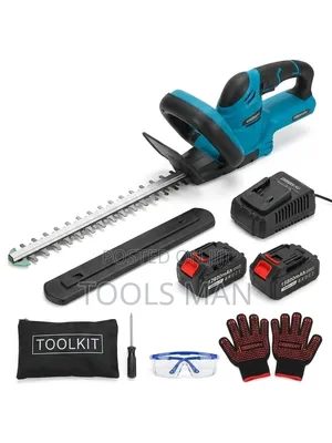Cordless Electric Hedge Trimmer With 2 Rechargeable Batteries.