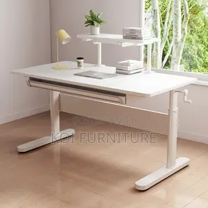 Office Desk; Manual Adjustable Height White Prodctives Desk