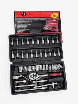 46 PCS 1/4 Inch Socket Wrench Ratchet Mechanical Tool Kit Set.