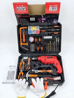 Edon Ed-115tz Impact Drill Complete Home Tool Kit - 100+ Pieces.