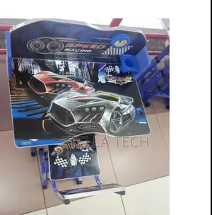 Adjustable Blue Executive Racing Car Kids Study Table Desk