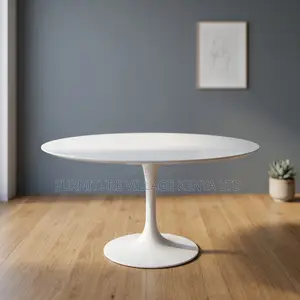 Round White Home Dining Table.
