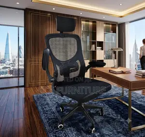 Office Chairs; Orthopedic Fabric Office Chair Featuring Flip Armrest