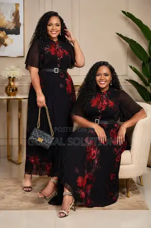 Black Pleated Maxi Dresses