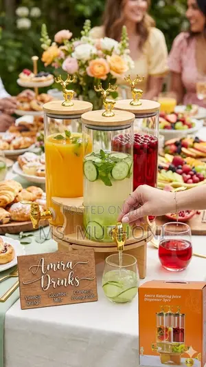 *3cylinder Rotating Glass Beverage Dispenser