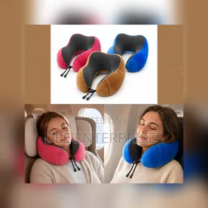 Neck Pillow With Side Phone Holder Pocket