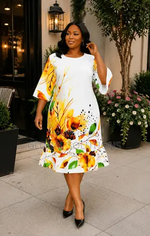 Elegant Shift Dresses Features a Vibrant Coloured Botanical Print